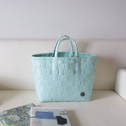 【カゴバッグ】手編み HandedBy NICE SHOPPER 2023 soft mint（ カゴバッグ ハンドバッグ かばん 鞄 バスケット ハンドメイド リサイクル素材 ハンデッドバイ ）【お取り寄せ】