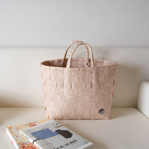 【カゴバッグ】手編み HandedBy NICE SHOPPER 2023 soft peach（ カゴバッグ ハンドバッグ かばん 鞄 バスケット ハンドメイド リサイクル素材 ハンデッドバイ ）【お取り寄せ】