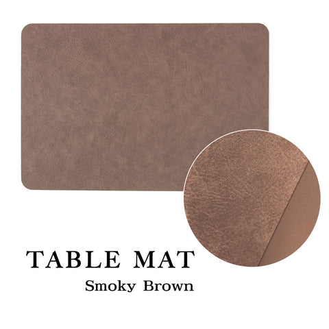 【送料無料】TABLE MAT 4枚セット テーブルマット 新色 スモークブラウン レザー調のランチョンマット